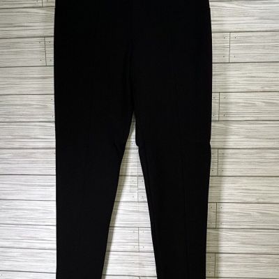 Theory Women’s Sz Sm Yoke Stretch Leggings Blk Ink Solid Elastic Waist Pull On